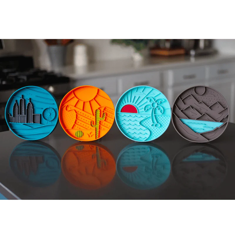 
                  
                    Messy Mutts - Interactive Bowl - Silicone - Teal Beach Pattern
                  
                