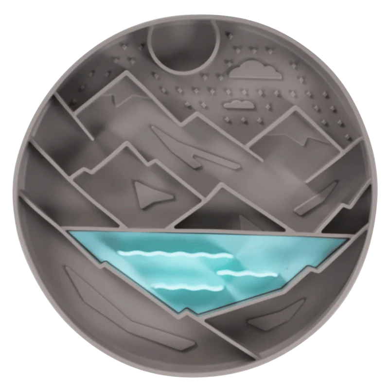 Messy Mutts - Interactive Bowl - Silicone - Grey Mountain Pattern