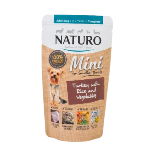 Naturo - Adult Mini Turkey & Rice 8 x 150g Pouch