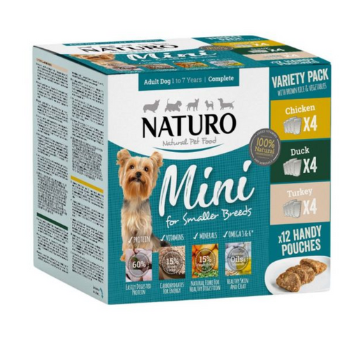 Naturo - Adult Mini 150g Pouch Variety 12 Pack x4 box