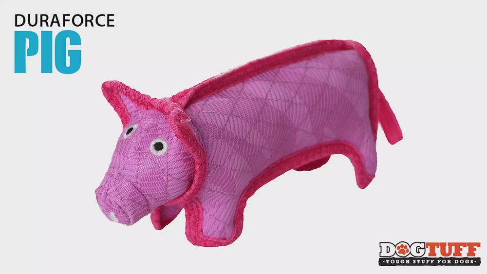 
                  
                    Load and play video in Gallery viewer, Tuffy Toys - DuraForce Pig Tiger Pink-Pink
                  
                