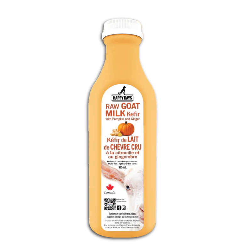 Happy Days - Raw Goat Milk Kefir with Pumpkin & Ginger - 975ml (Frozen Food) (Only Deliver to Metro Vancouver)