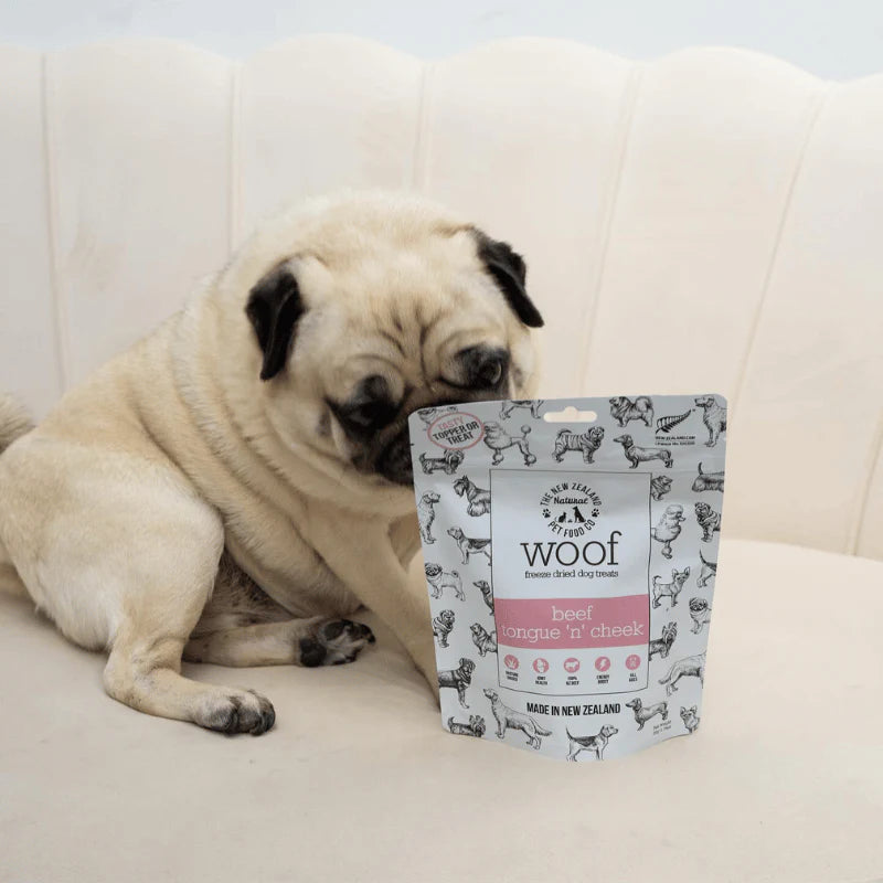 
                  
                    NZ Natural Pet Food Co - Freeze Dried - Treats - Woof - Beef - Tongue 'n' Cheek - 50g
                  
                
