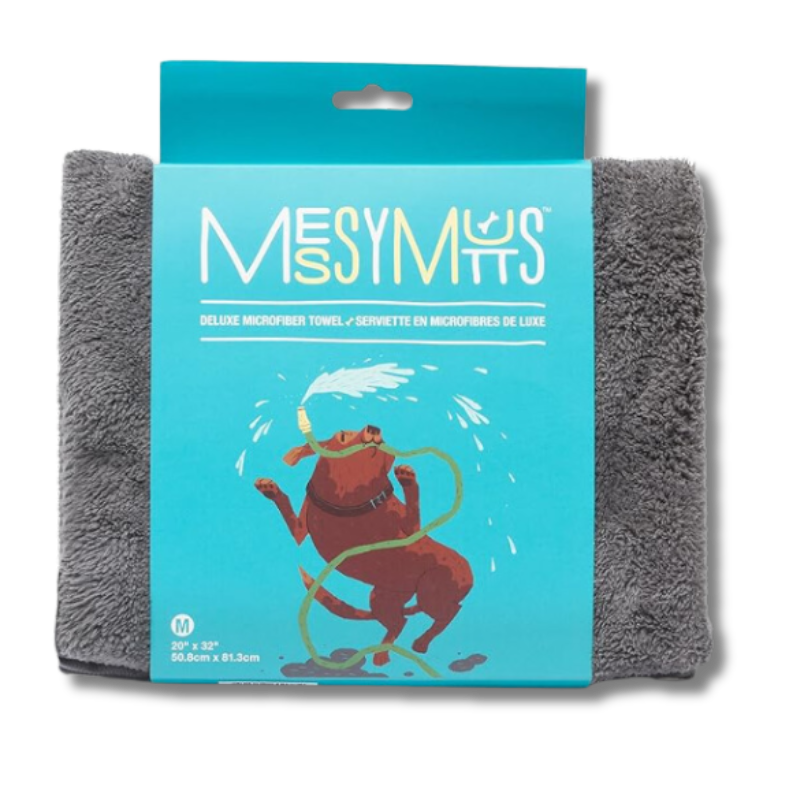 Messy Mutts - Microfiber Towel- Med Grey