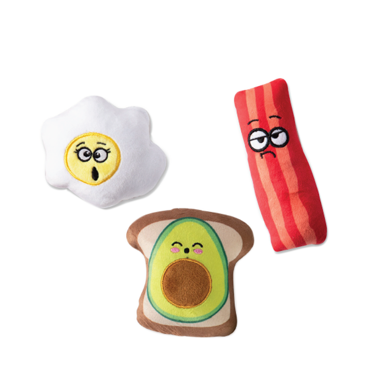 Breakfast 3pc Small Dog Toy Set