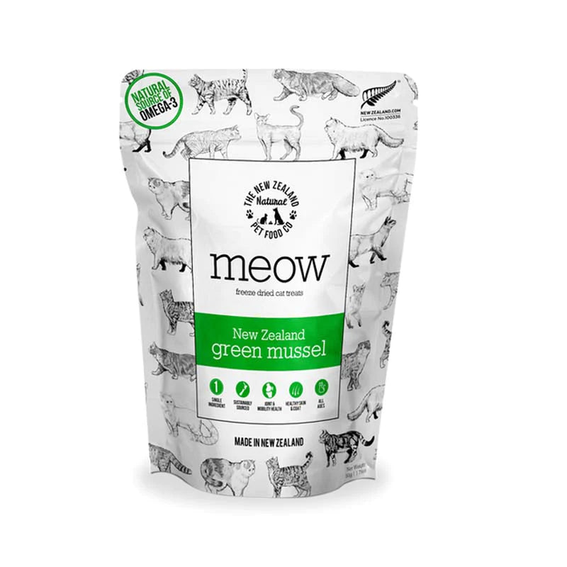 NZ Natural Pet Food Co - Freeze Dried - Treats - Meow - Green Lipped Mussels Treats 50g