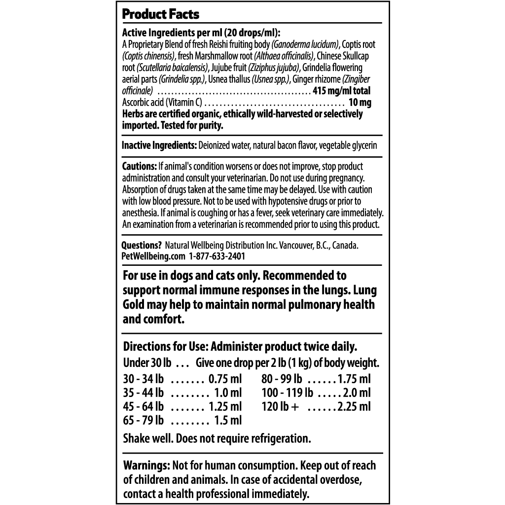 
                  
                    Lung Gold - Lower Respiratory Tract Support for Dogs
                  
                