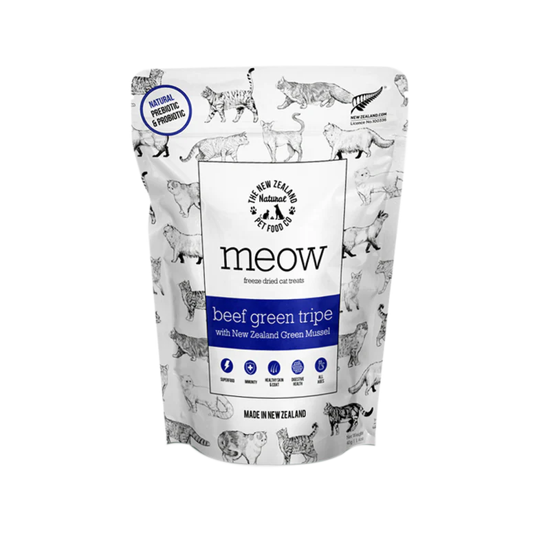 NZ Natural Pet Food Co - Freeze Dried- Treats - Meow - Beef Green Tripe 40g