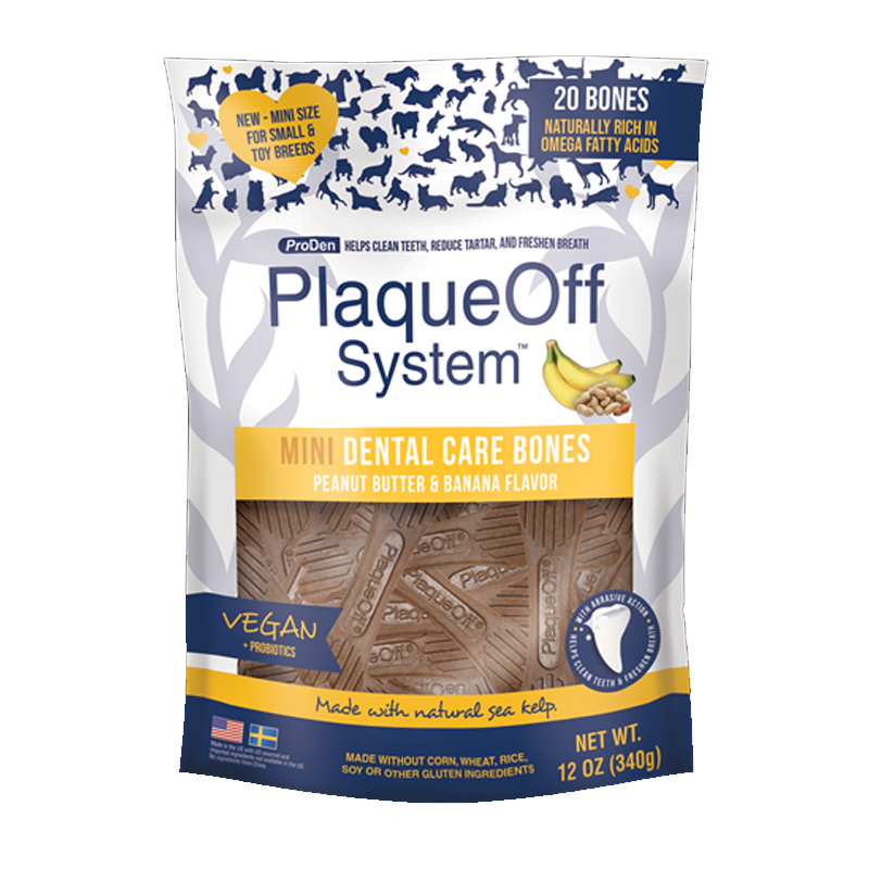 Plaque Off - Dental Care Bones - Mini - Peanut Butter and Banana