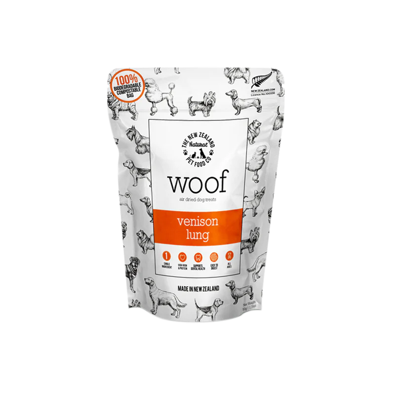 NZ Natural Pet Food Co- Air Dried- Treats - Woof - Venison Lung Treat 50g