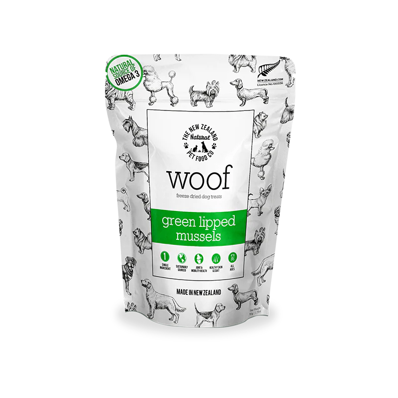 NZ Natural Pet Food Co- Freeze Dried- Treats - Woof - Green Lipped Mussels Treat 50g